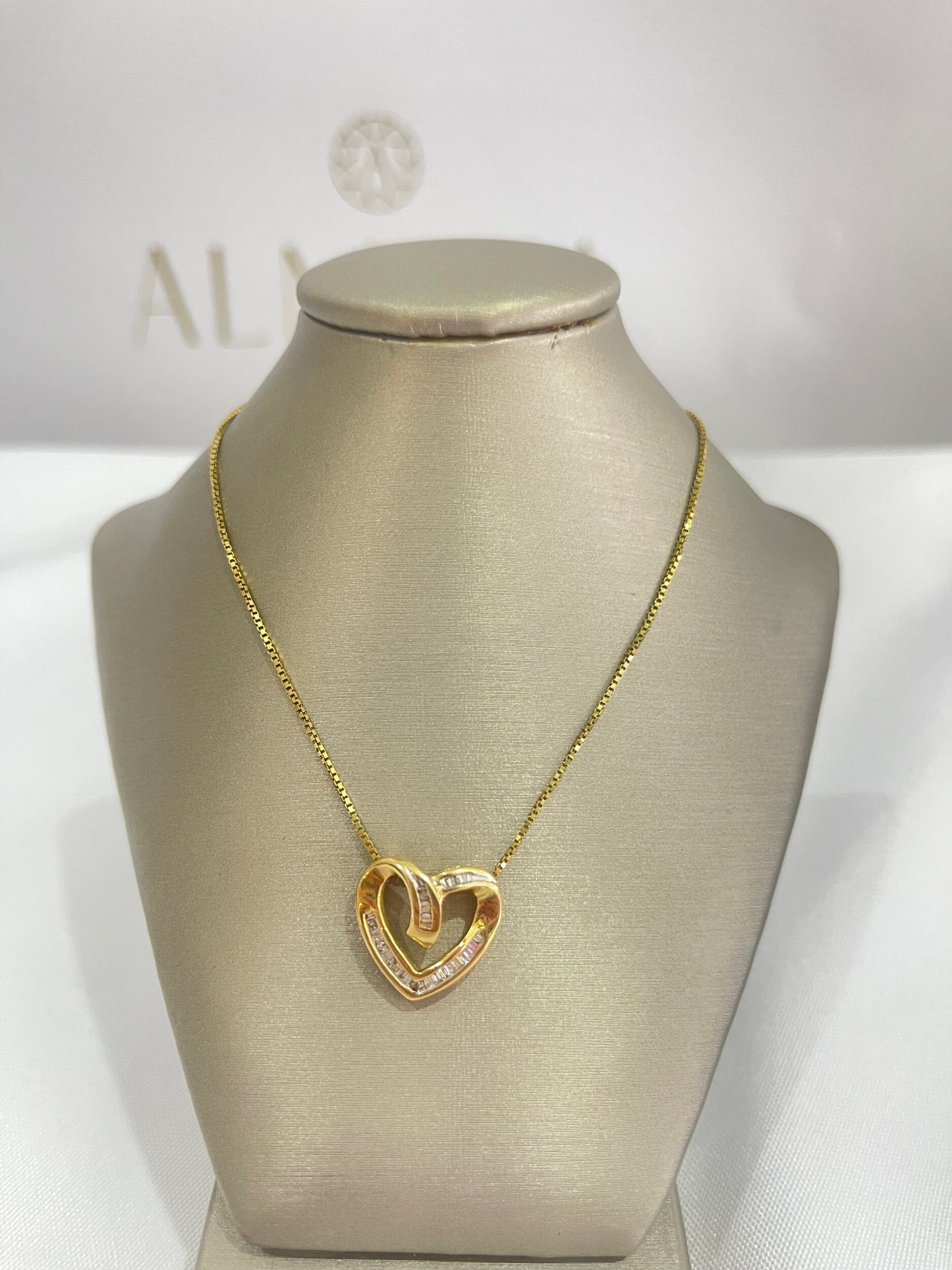 14K Gold Diamond Heart Necklace