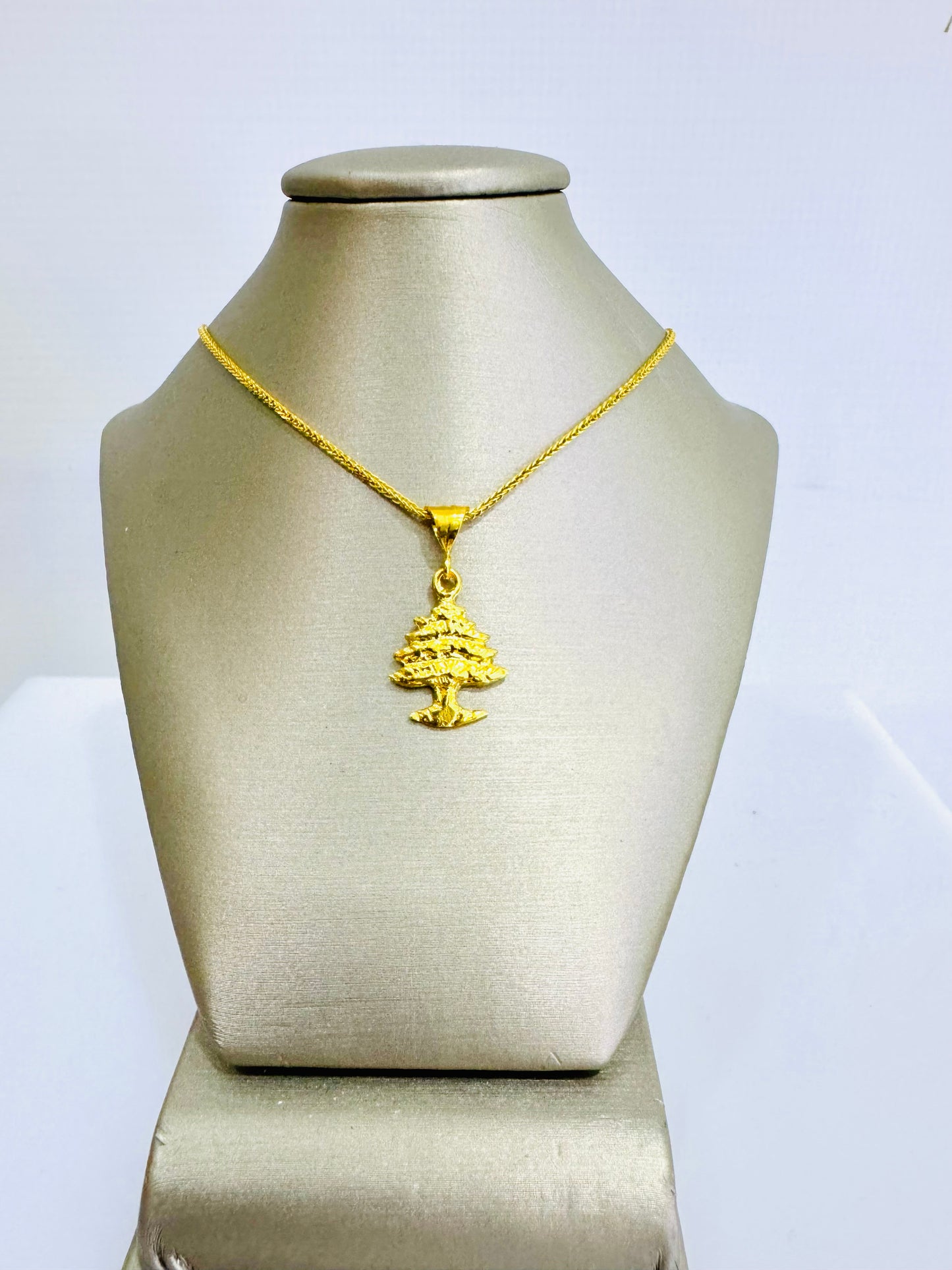 21K Gold Cedar Lebanon Necklace