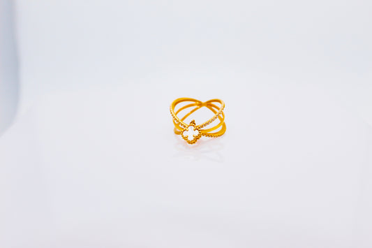 21K Gold X Charm Ring