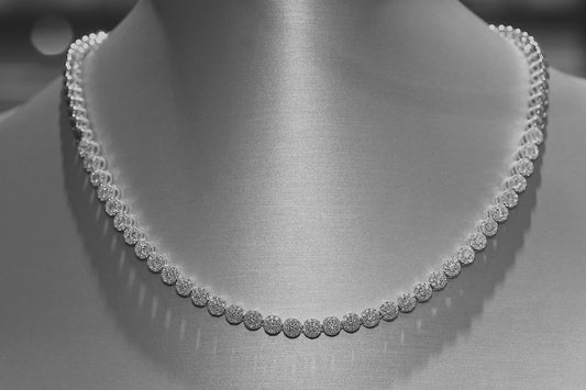 14K White Gold Diamond 5 Carat Tennis Necklace