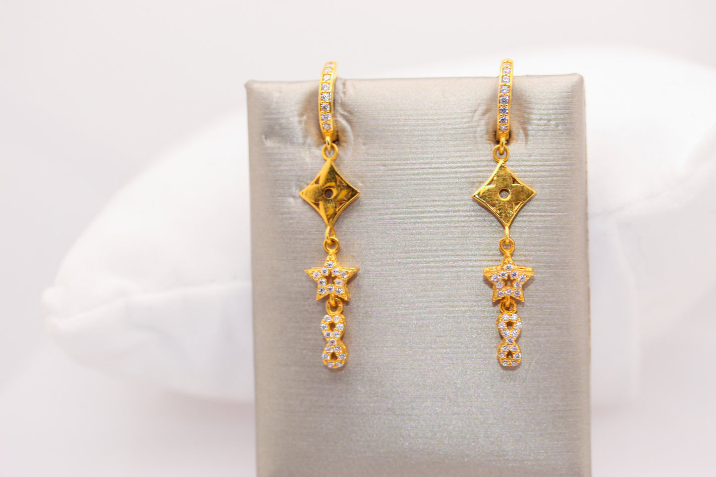 21K Gold Dangle Earrings