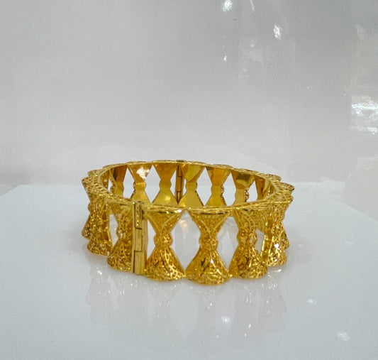21K Gold Hinged Bracelet