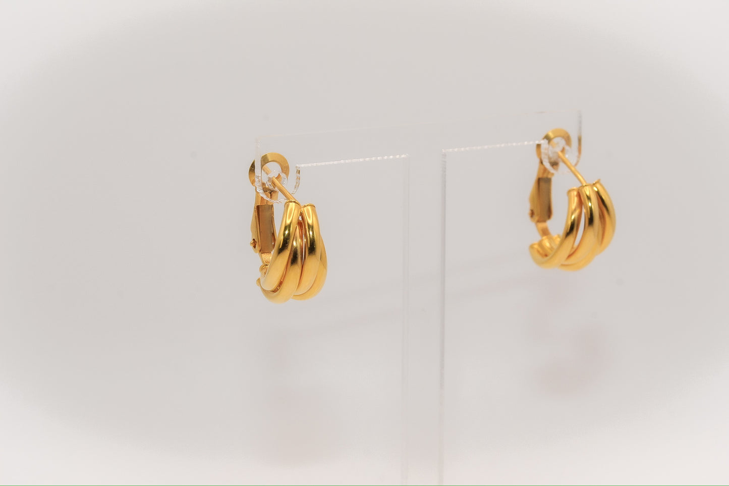 21K Gold Clip Earrings