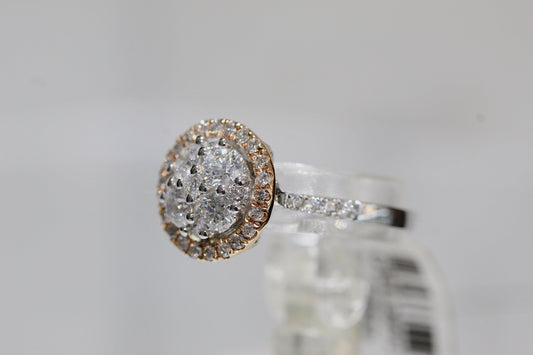 14K Two Tone 1.00 Carat Diamond Ring