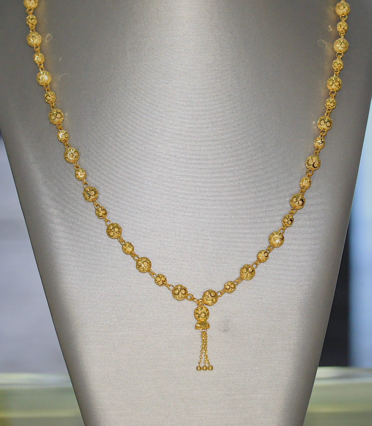21K Gold Beaded Masbaha Necklace
