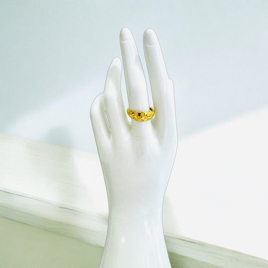 21K God Checkered Ring