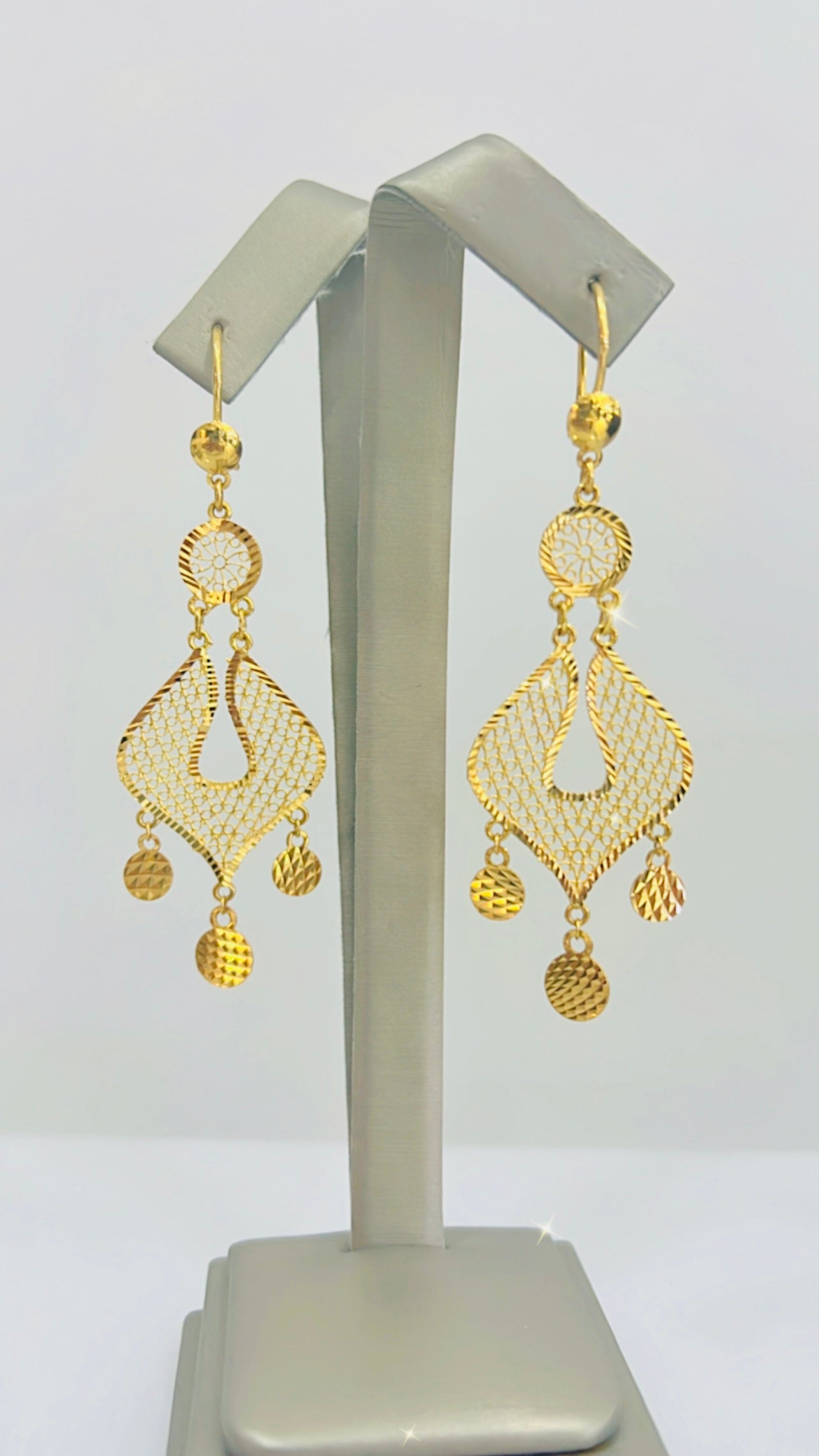 21K Gold Dangle Earrings