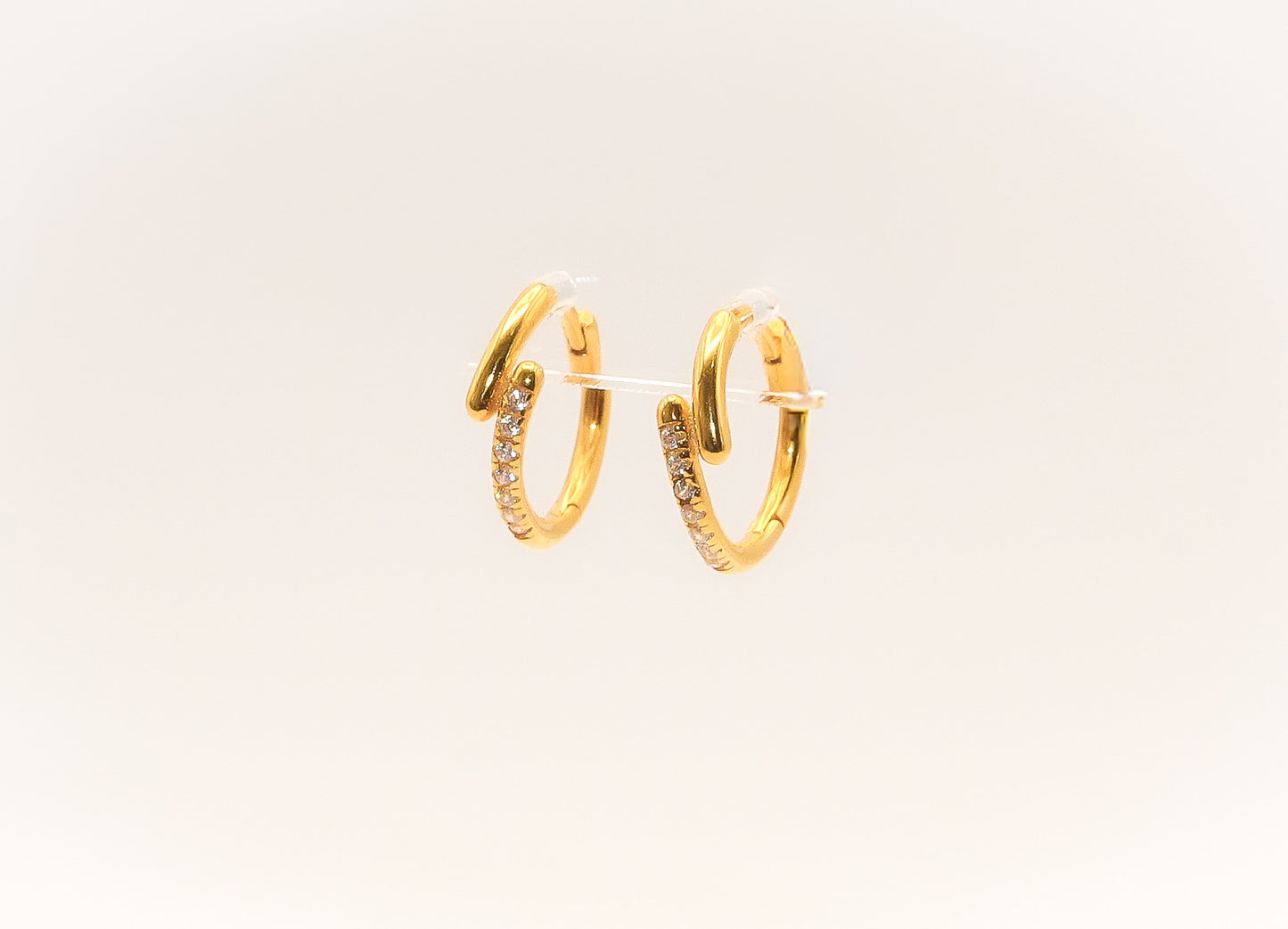 21K Gold Kids Mini Studded Huggies Earrings