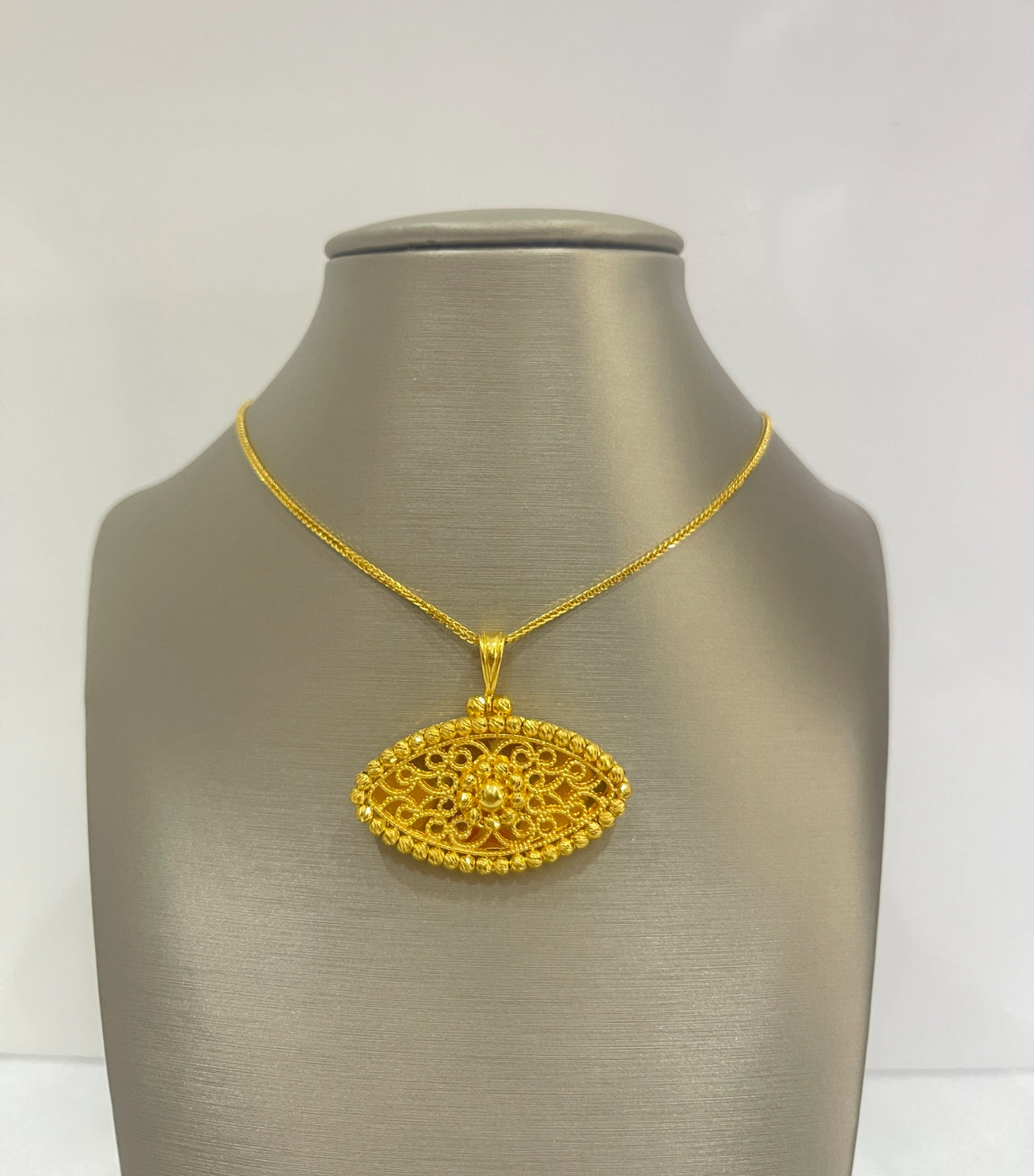 21K Gold Himo Evil Eye Pendant