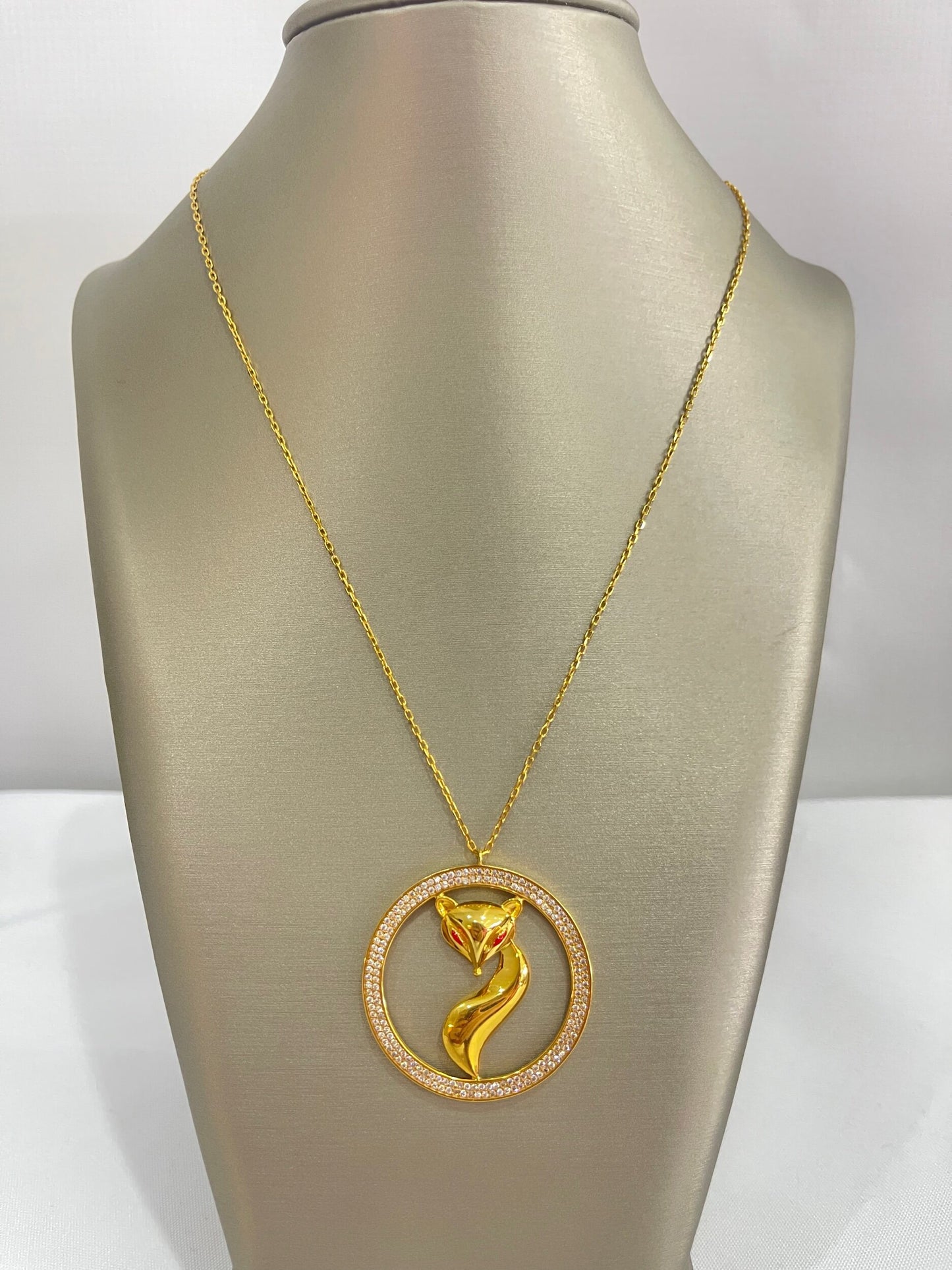 21k Gold Fox Necklace