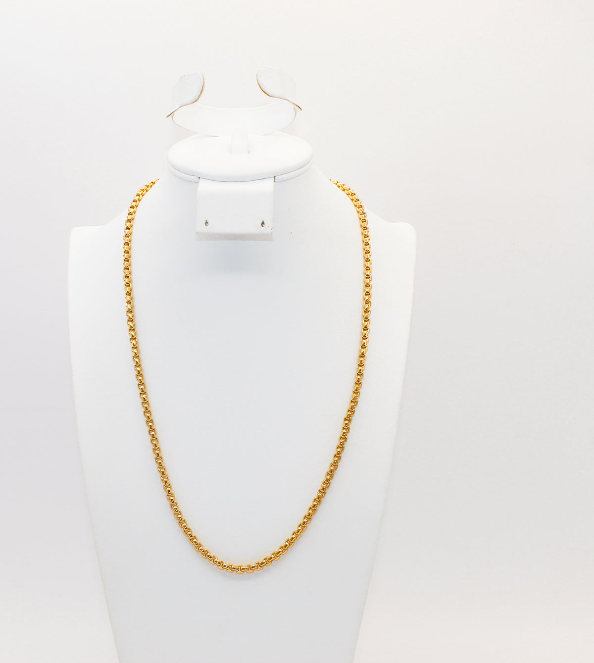 21K Gold Round Box Chain