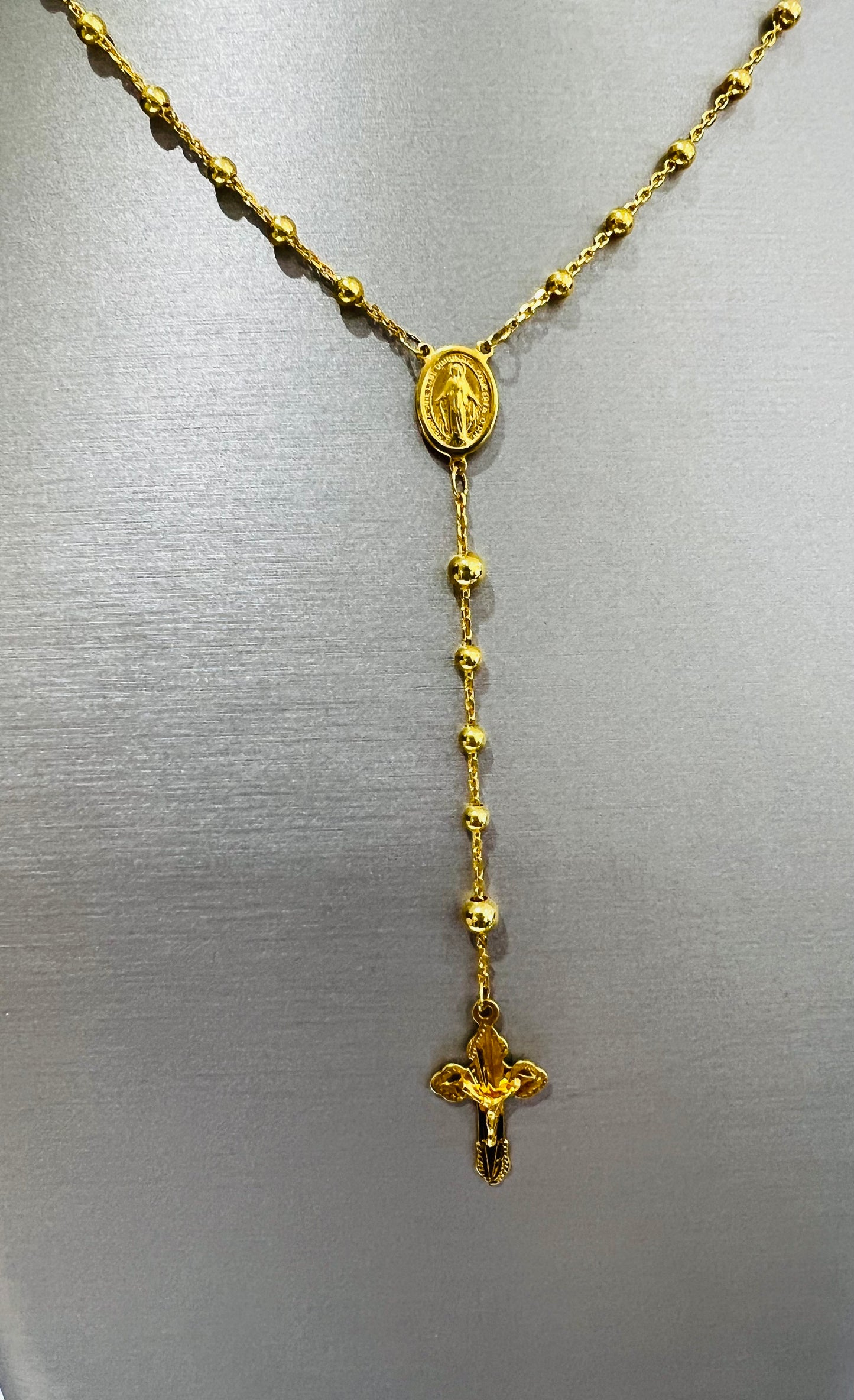 21K Gold Rosary Necklace