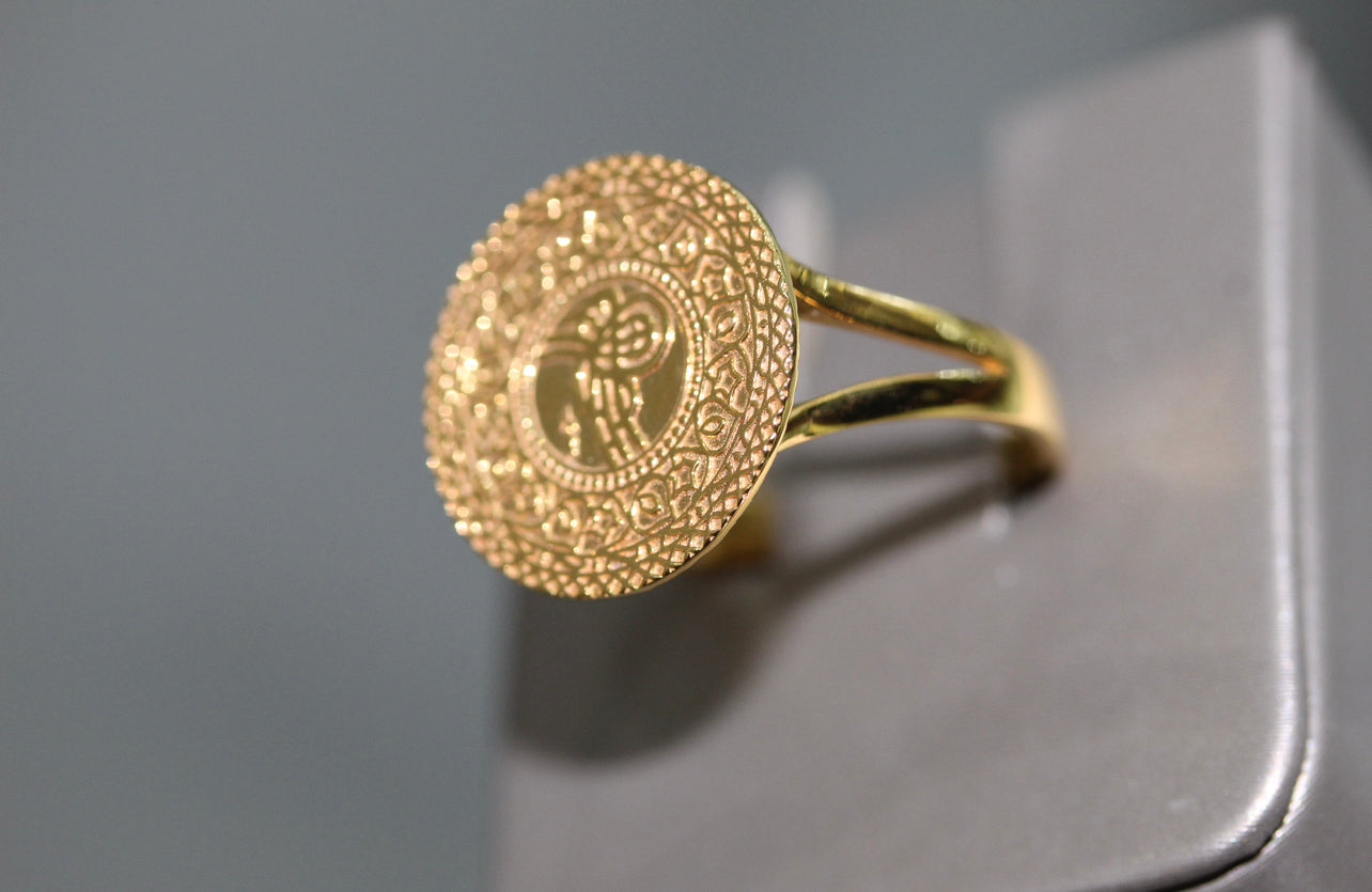 21K Gold Coin Ring