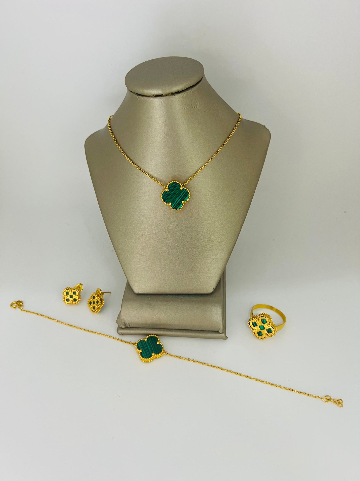 21K Gold Malachite Set