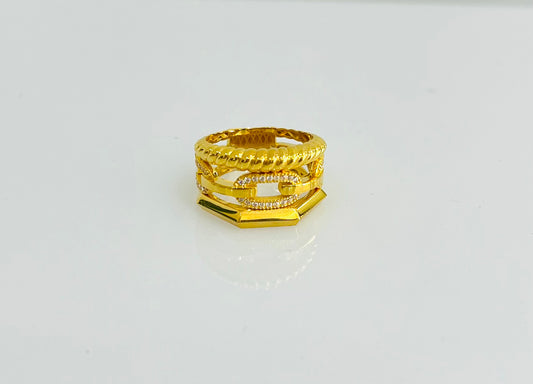 21K Gold Stacked Ring
