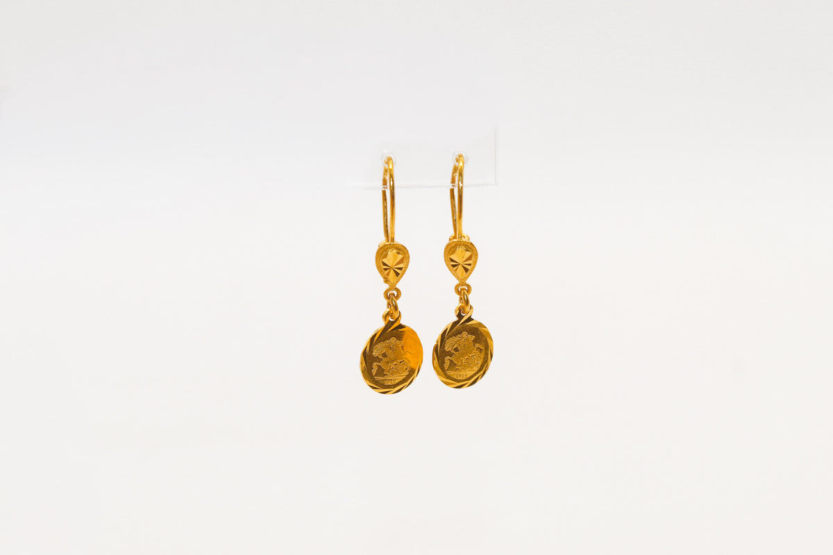 21K Gold Mini Coin Earrings