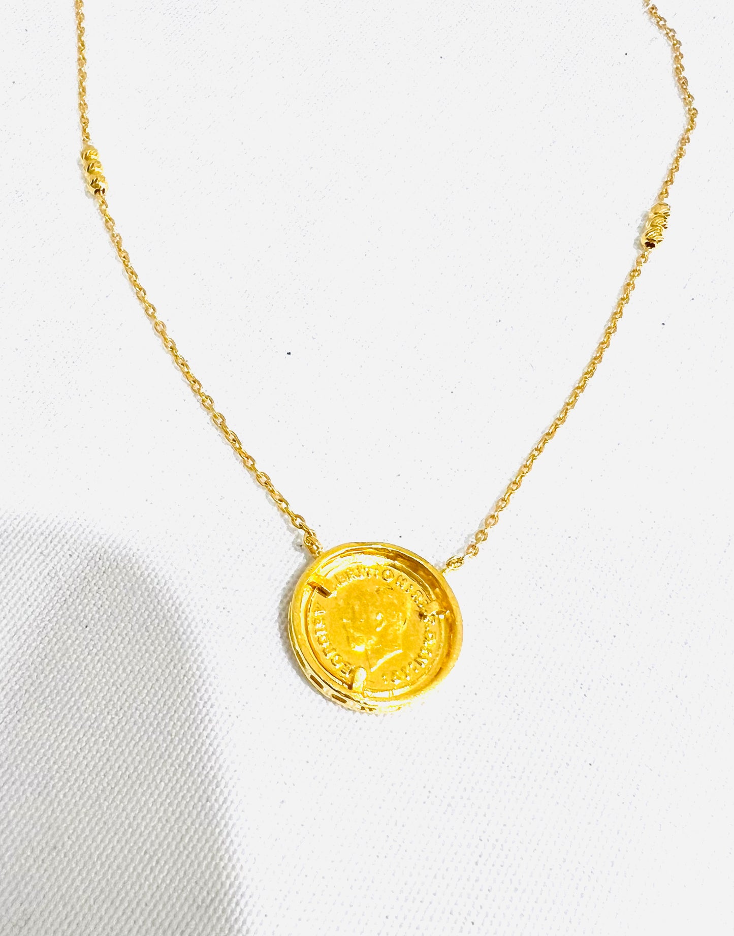 21K Gold Coin Himo Necklace