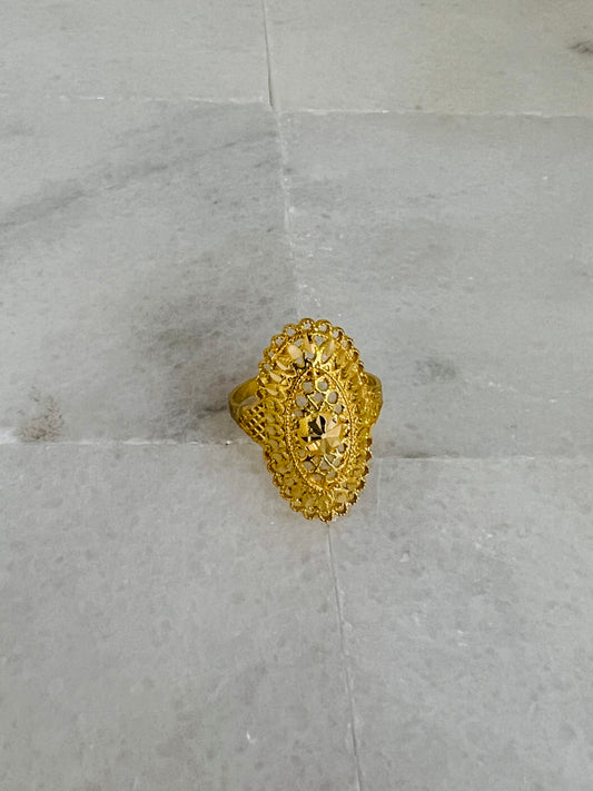 21K Gold Almond Ring