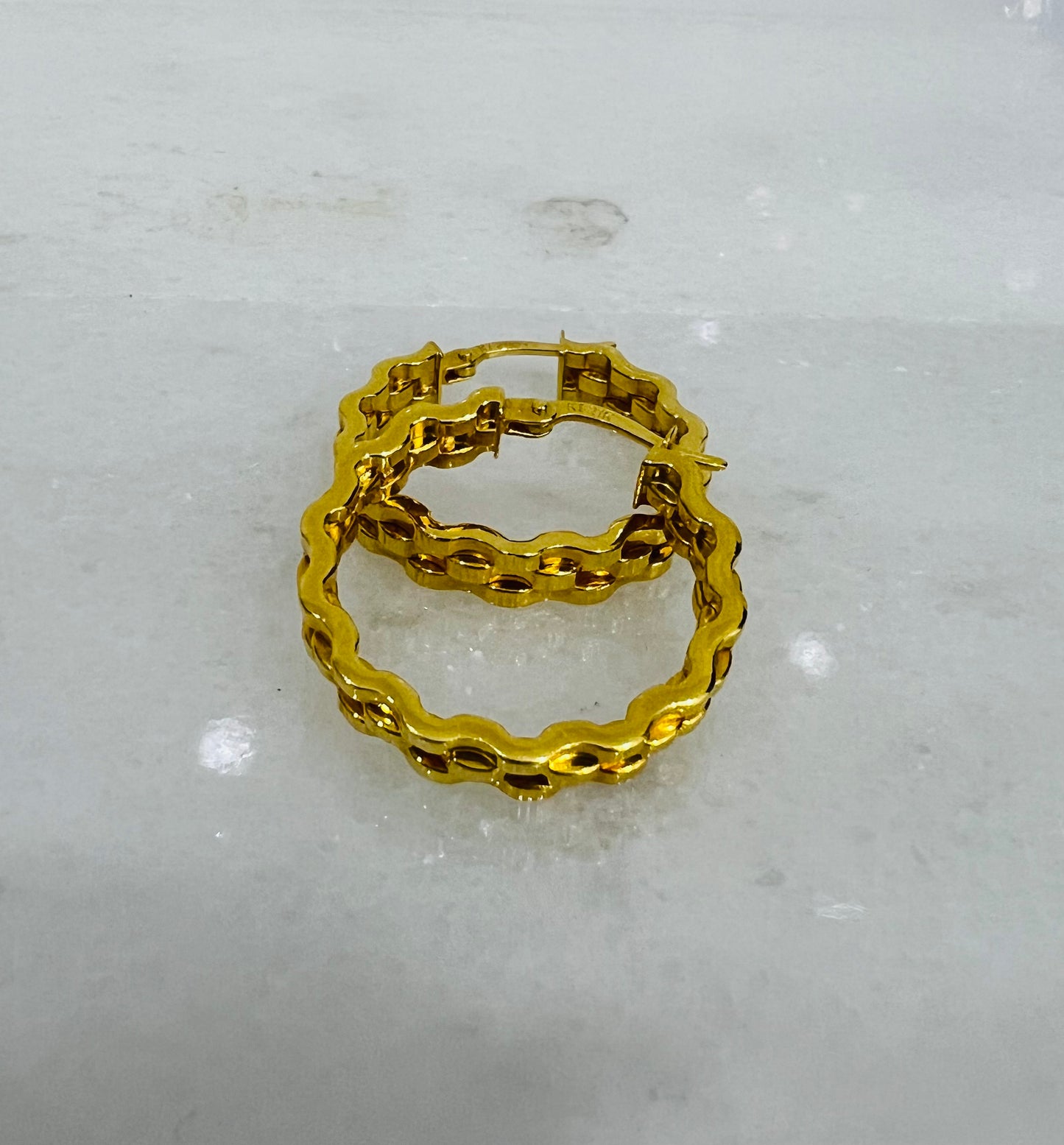21k Gold Weaved Hoop Earrings