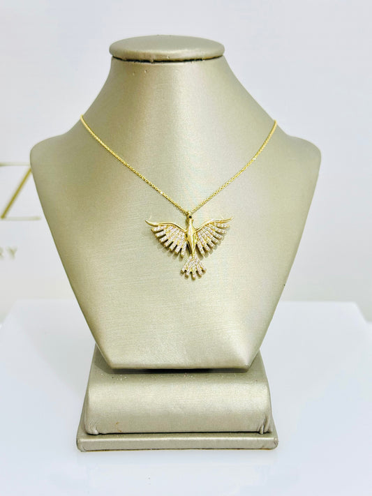 14K Gold Bird Necklace