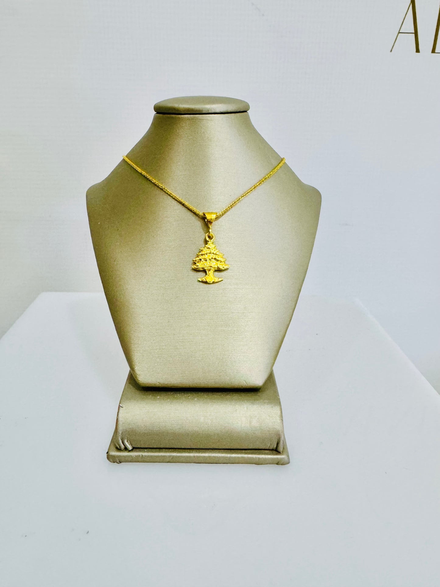 21K Gold Cedar Lebanon Necklace