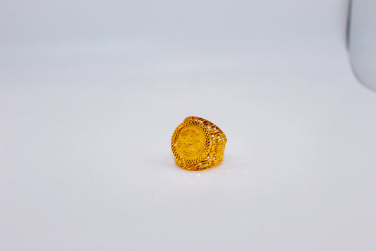 21K Gold English Coin Ring