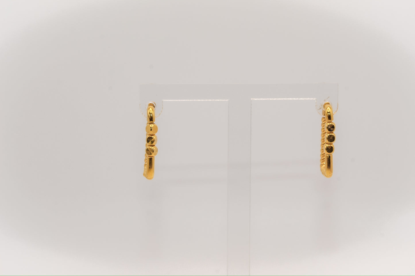 21K Gold Square Huggies