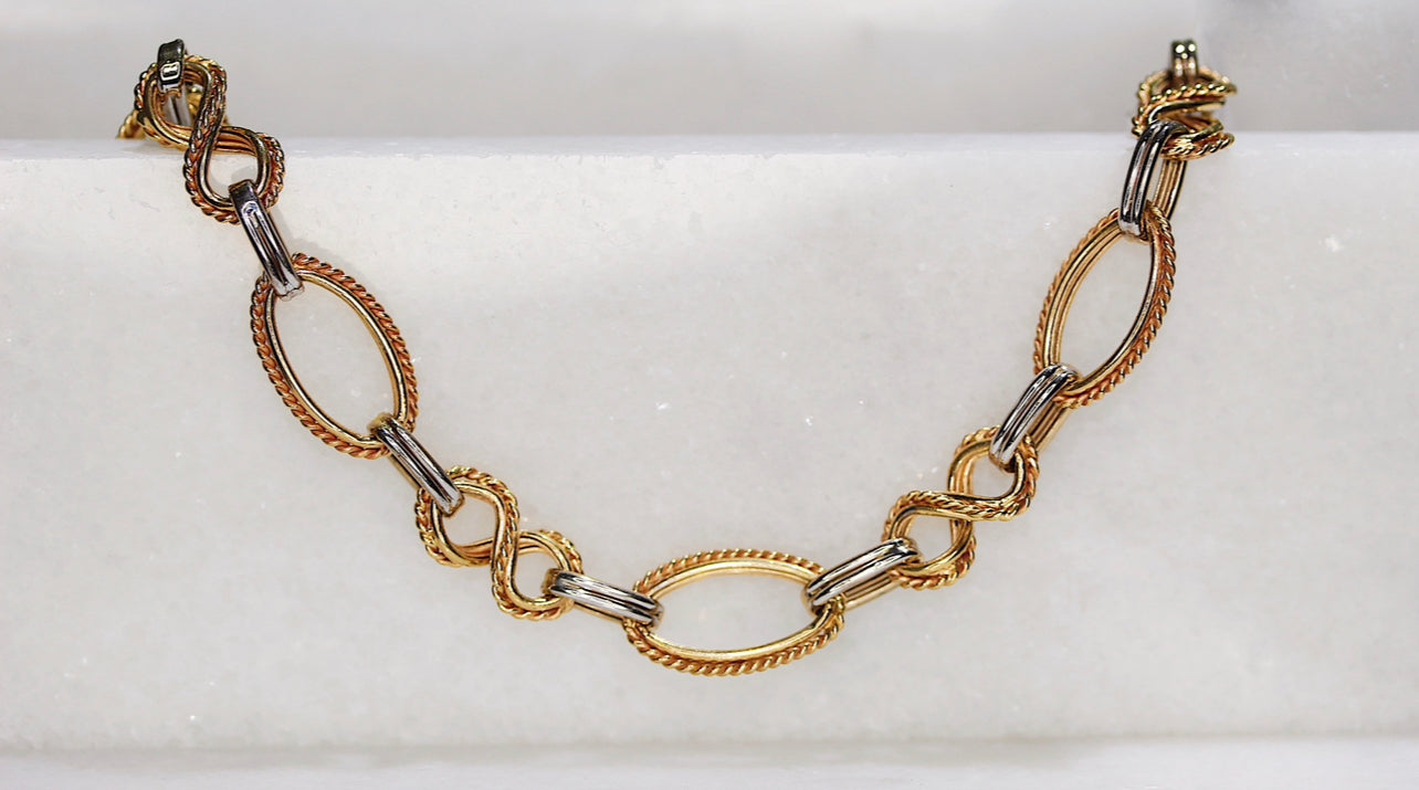 14k Gold Two Tone Bracelet