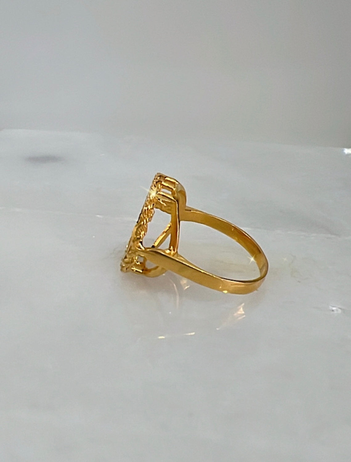 21K Gold English Coin Ring