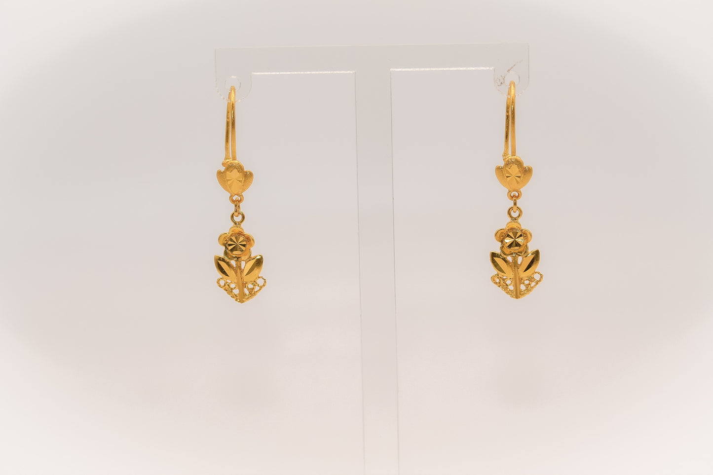 21k Gold Rose Earrings
