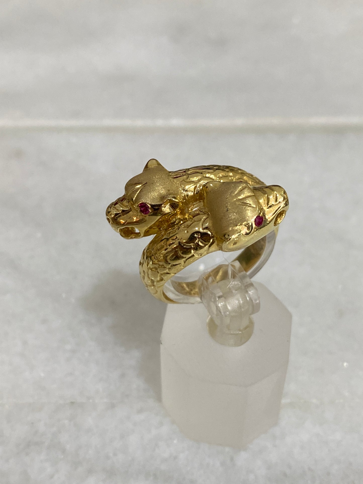 18K Gold Panther Bracelet Ring Set