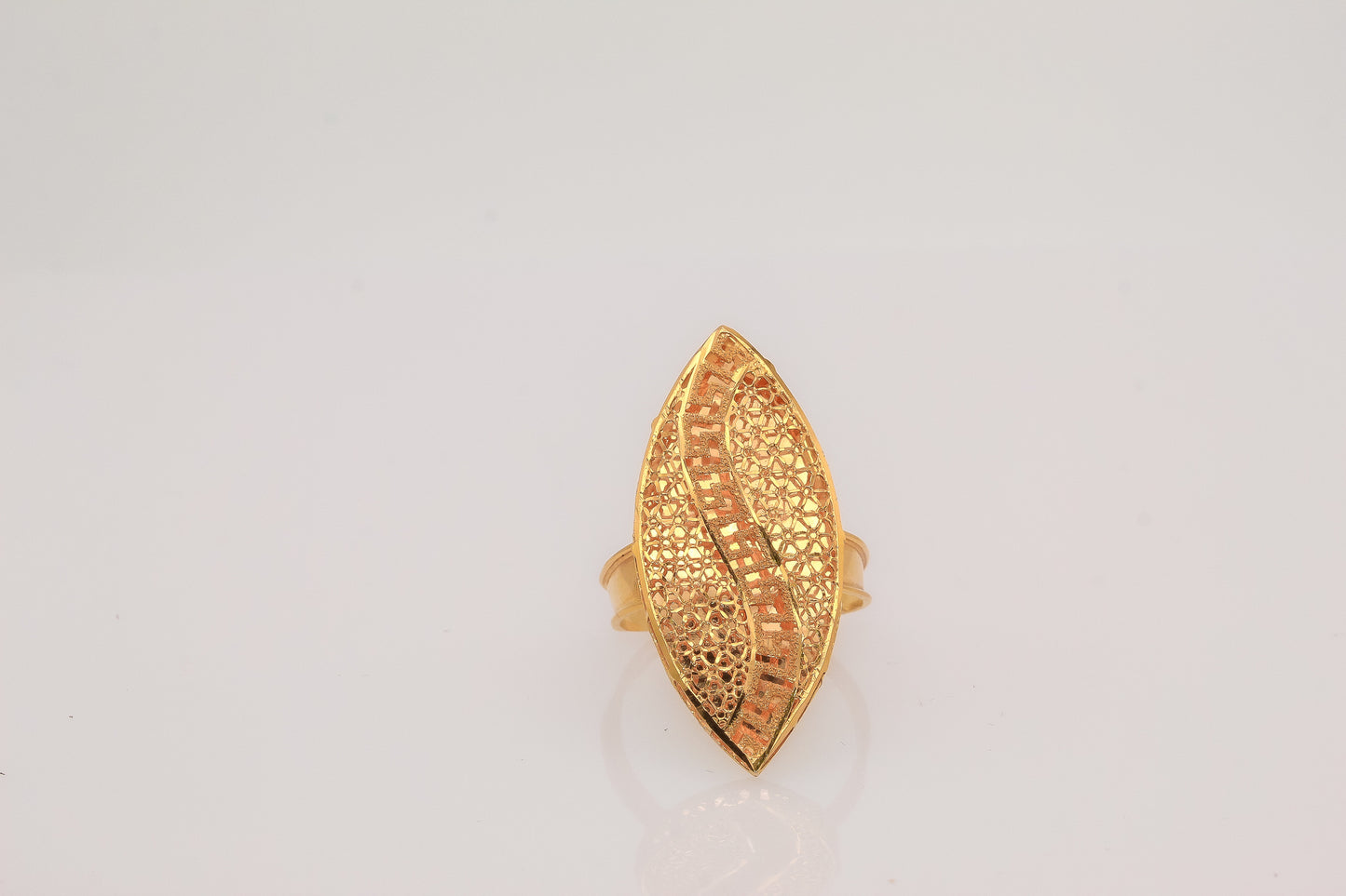 21K Gold Almond Khaliji Ring