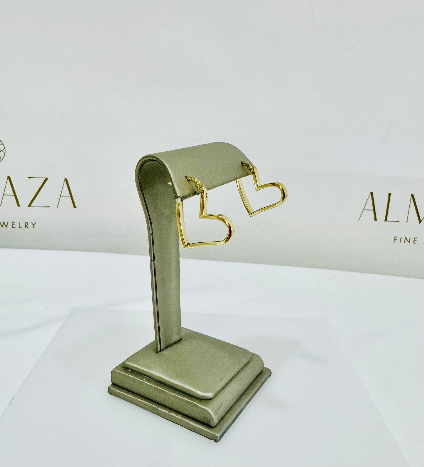 14K Gold Heart Hoop Earrings