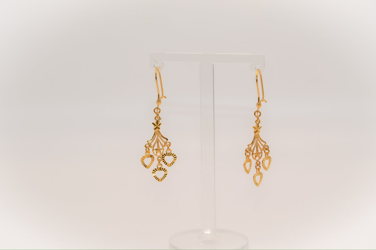 21K Gold Heart Earrings