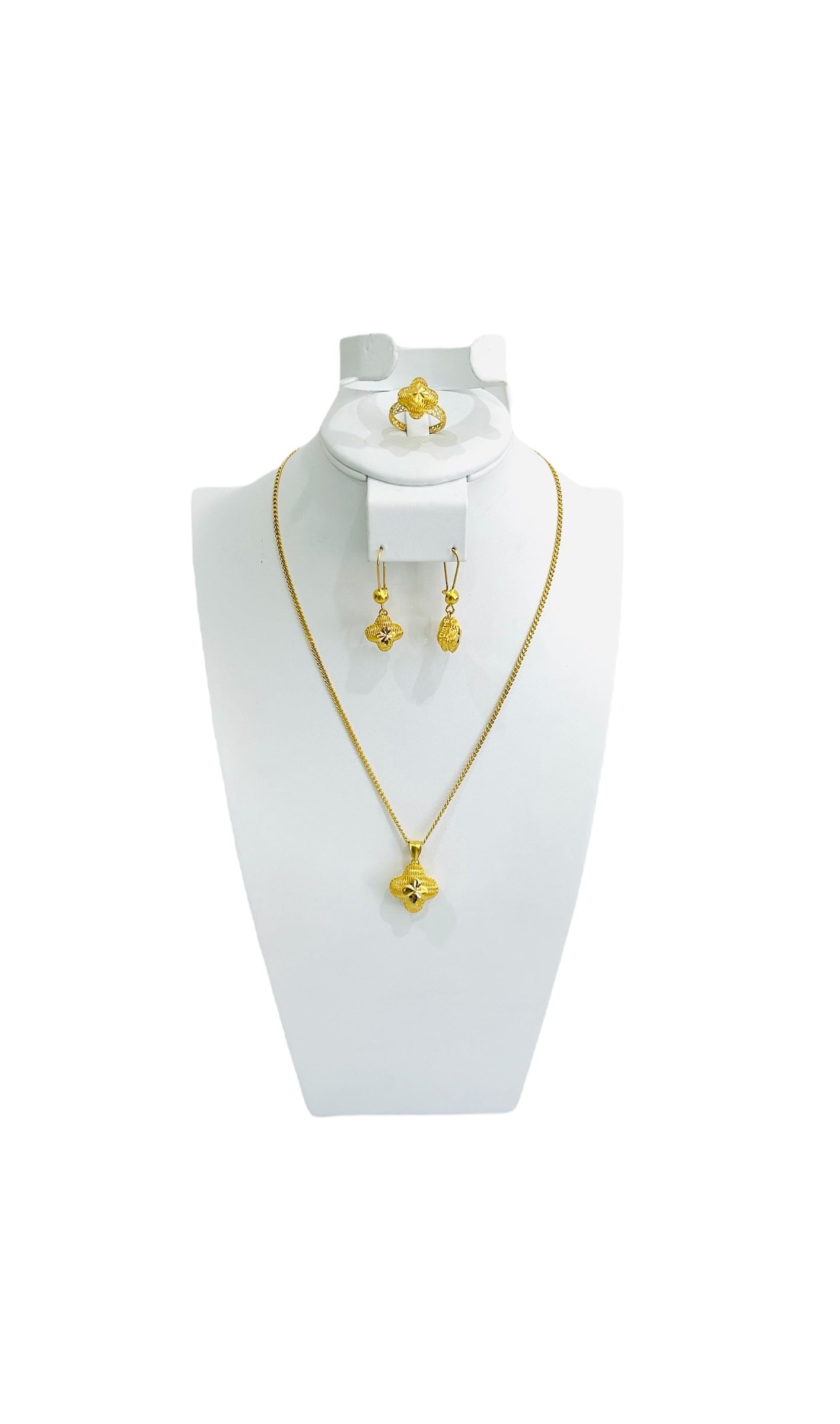 21K Gold Clover Set