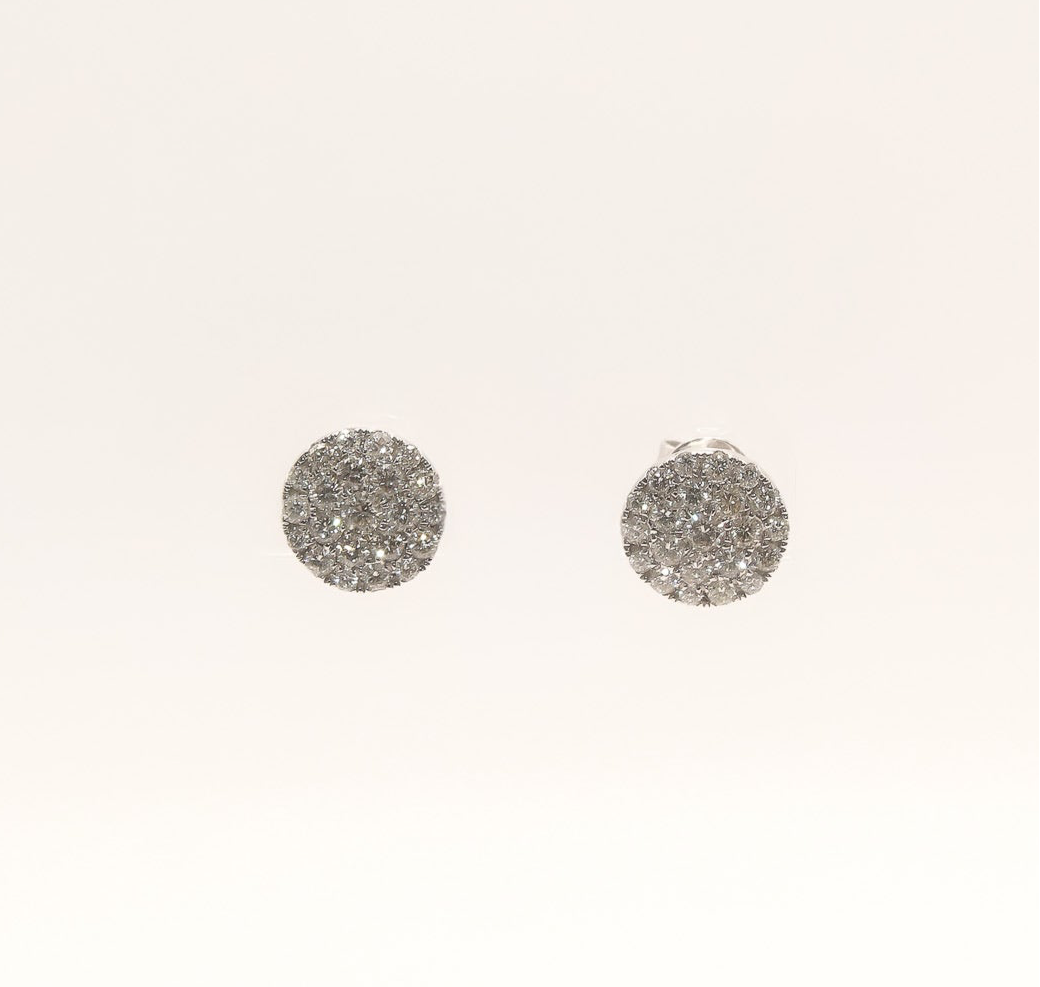 10K White Gold Diamond Stud Earrings