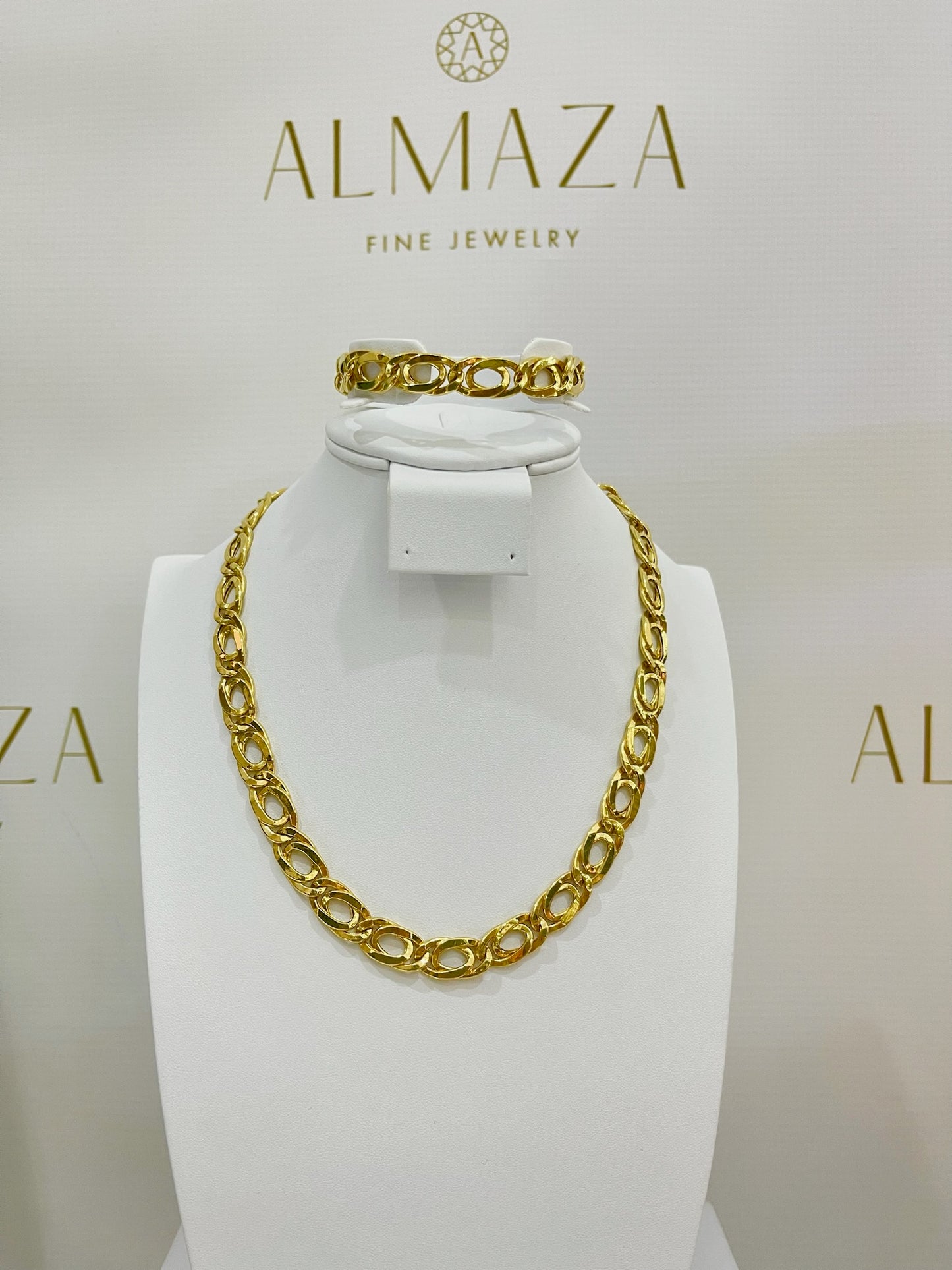 18k Gold link Necklace Set