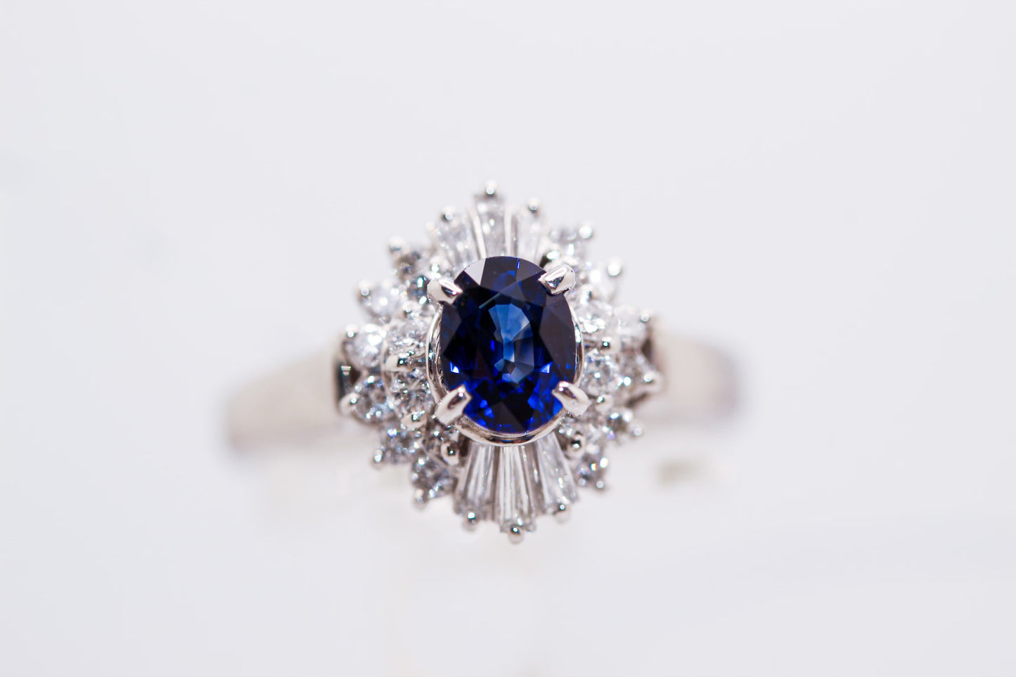 Platinum Sapphire And Diamond Ring
