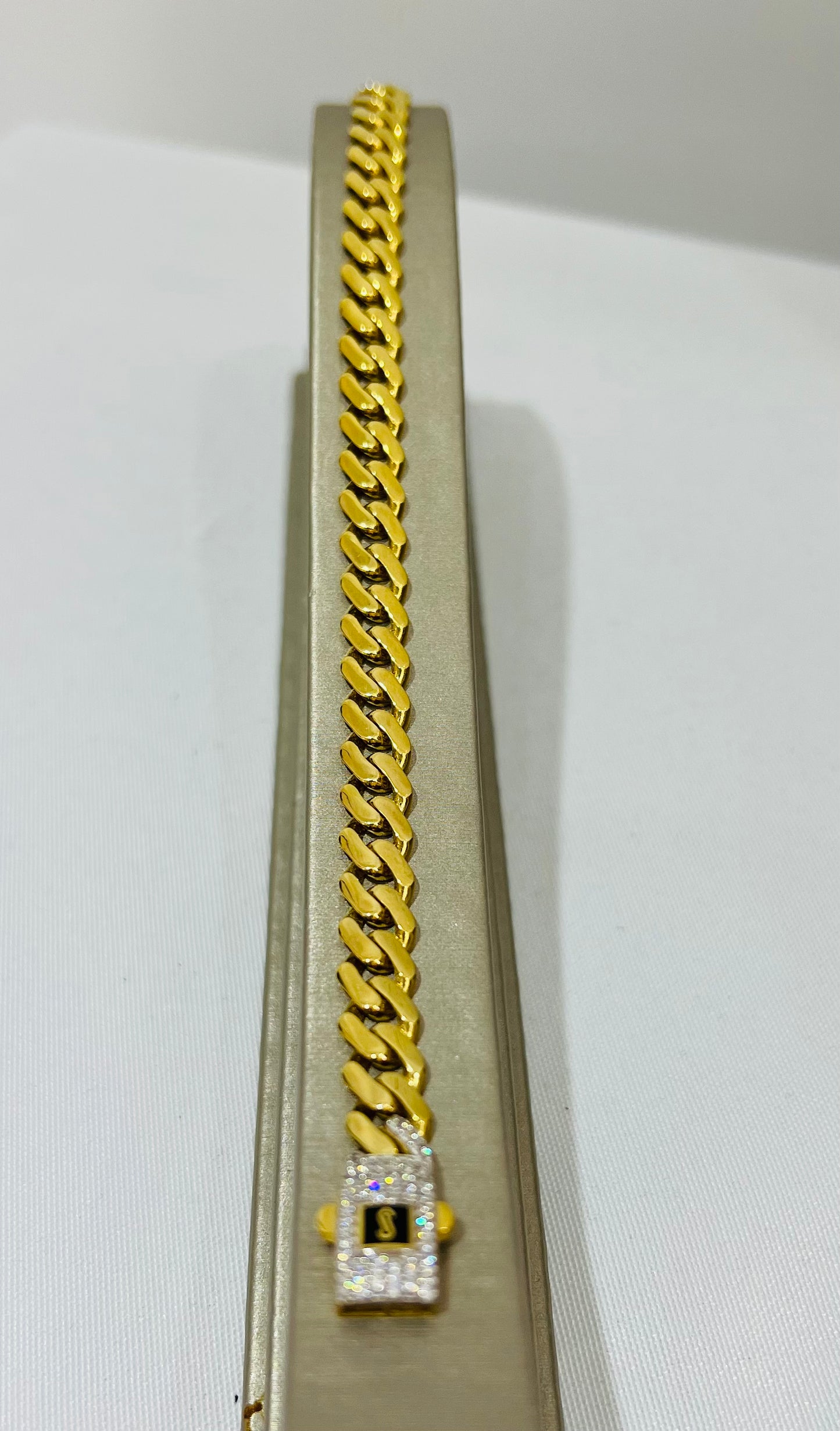 18k Gold Monaco Cuban link Bracelet