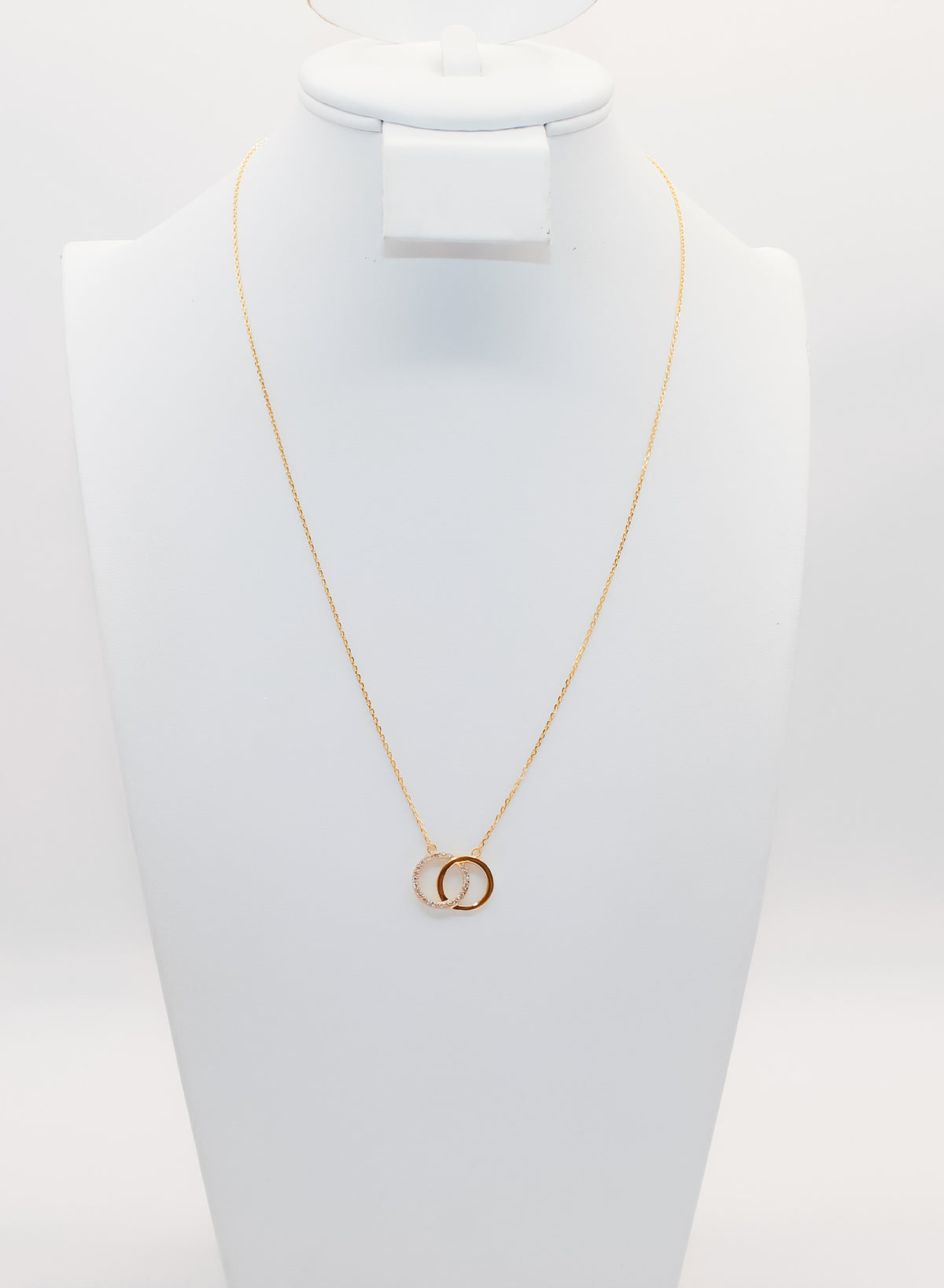 21K Gold Double Circle Necklace