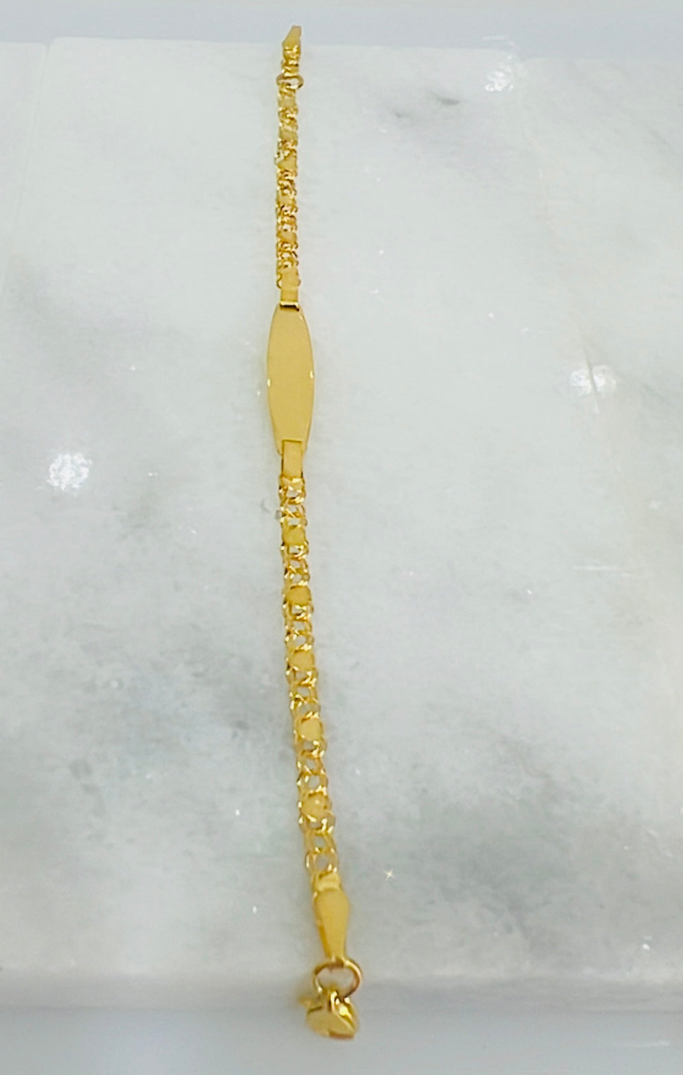 21K Gold Kids Engraveable Id Bracelet