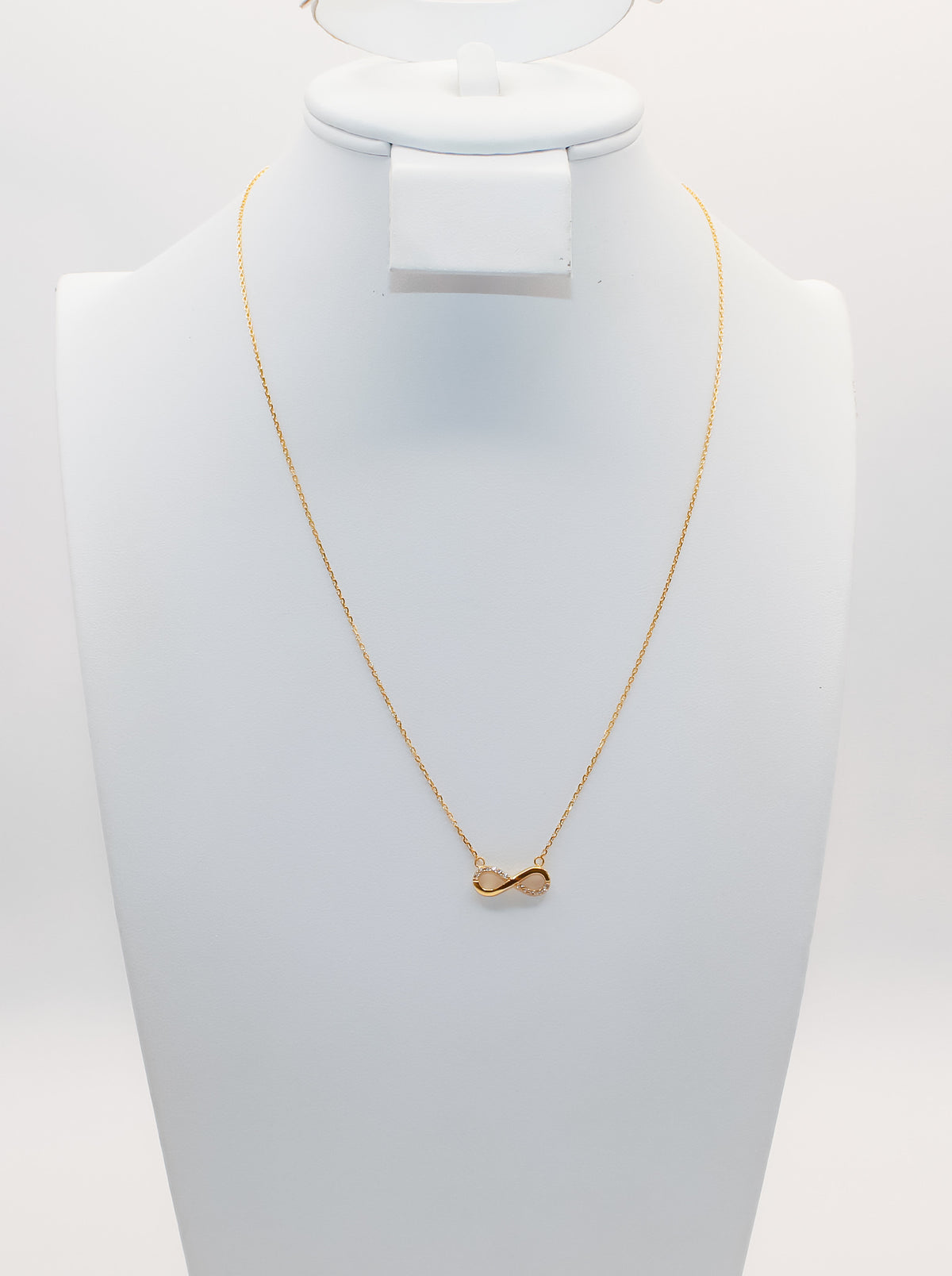 21K Gold Infinity Necklace, view 2