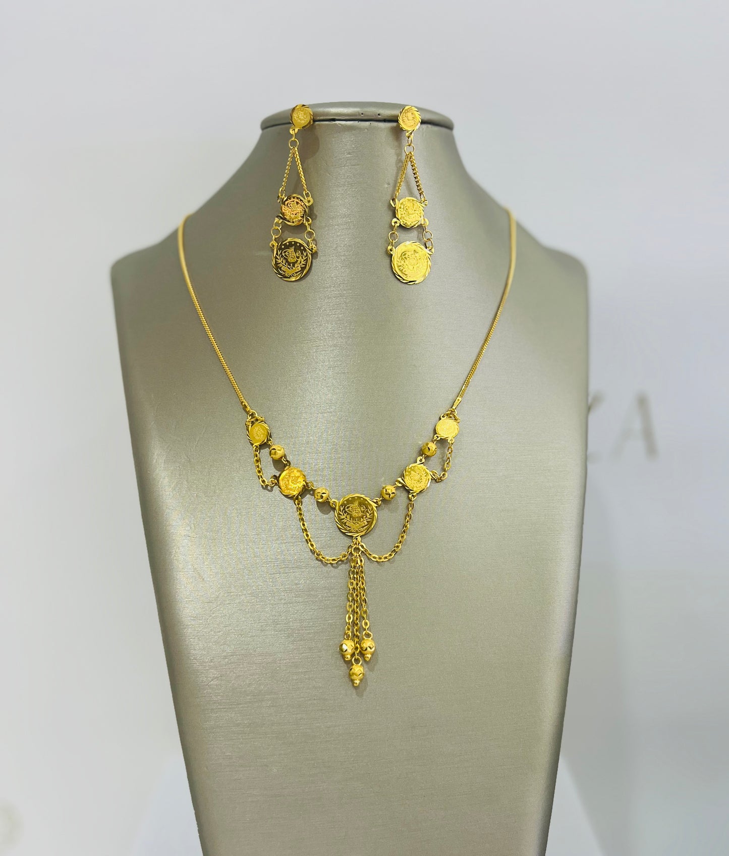 21K Gold Simple Coin Set