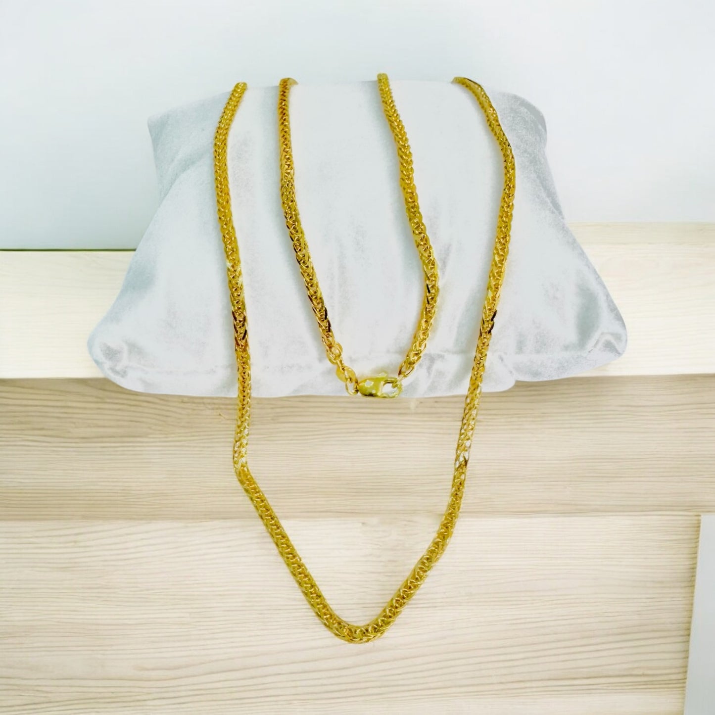 21K Gold Wheat Chain Necklace