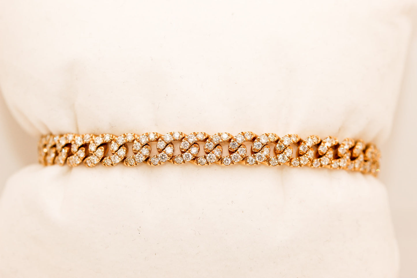 14k Gold 3.70 Carat Diamond Cuban link Bracelet