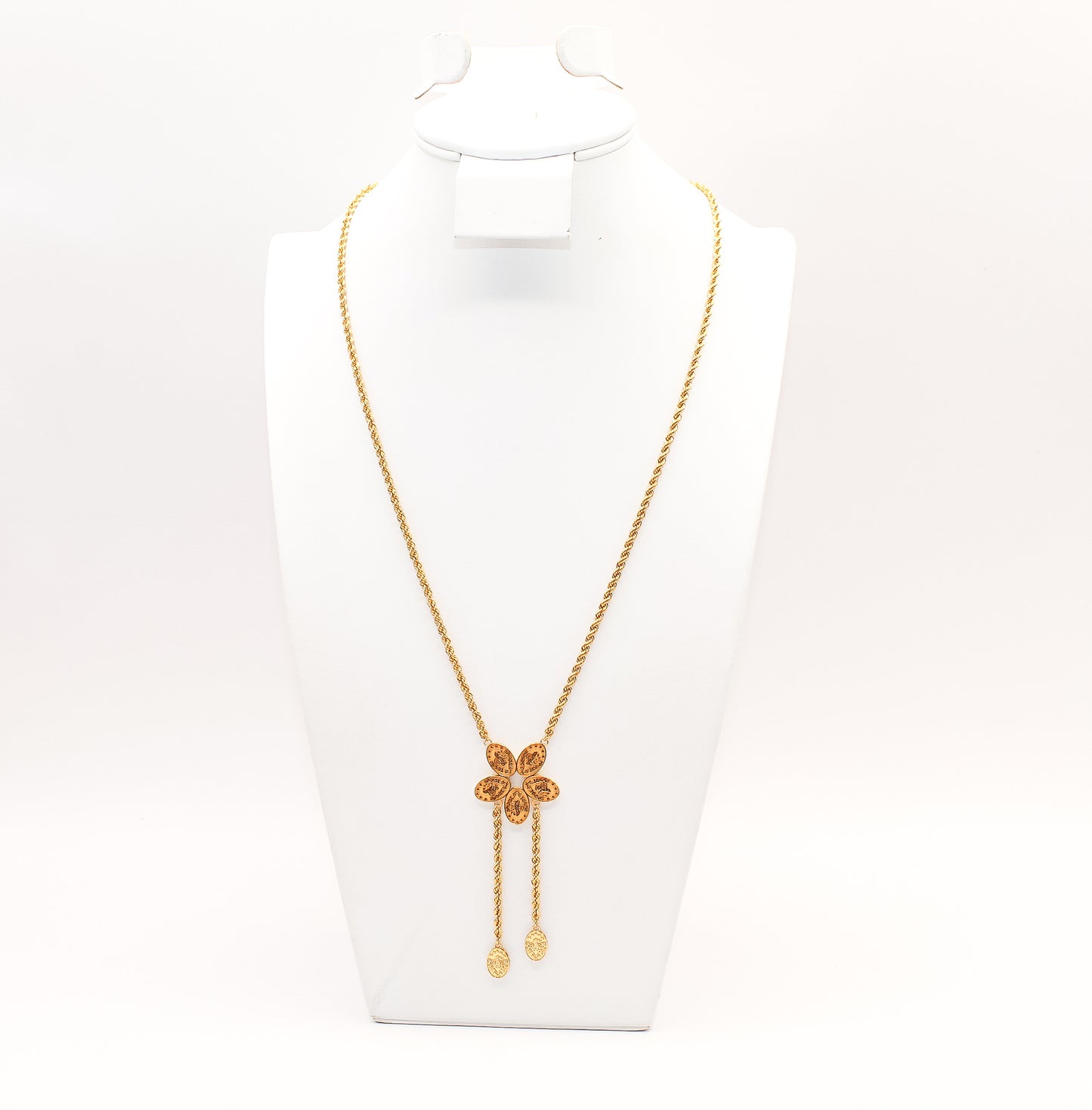 21K Gold Flower Coin Necklace