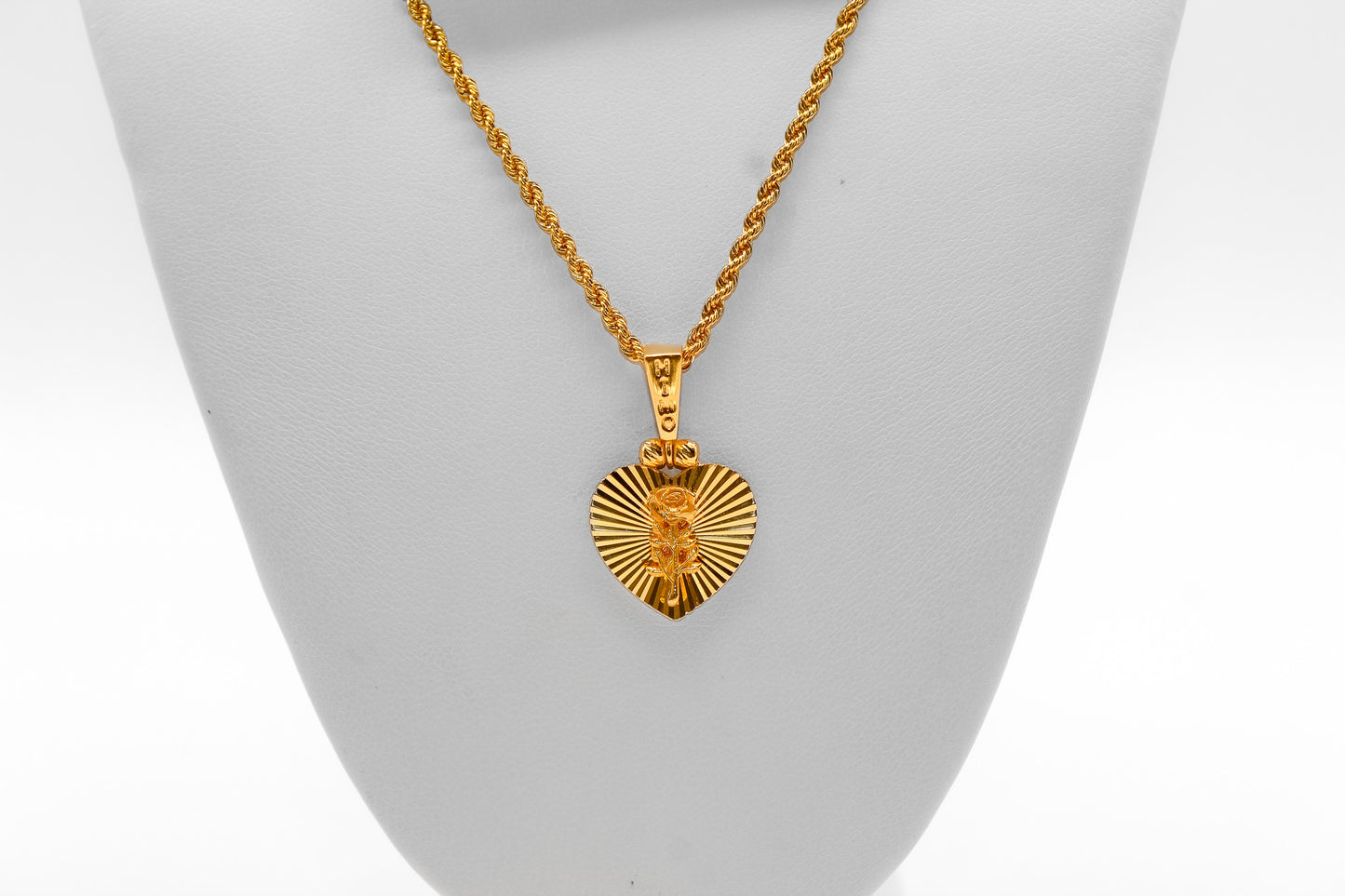 21K Gold Heart Rose Himo Pendant