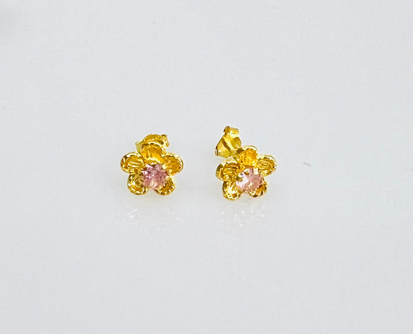 21K Gold Flower Earrings