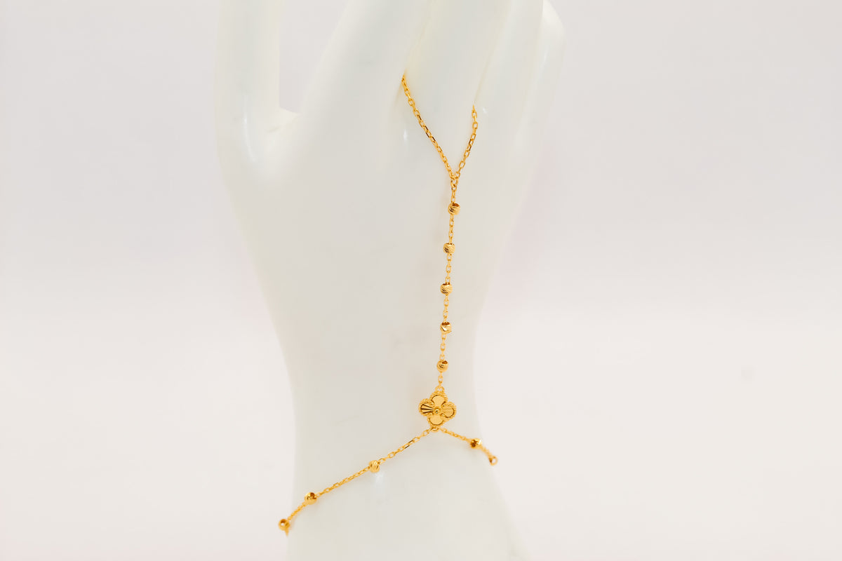21k Gold beaded hand bracelet
