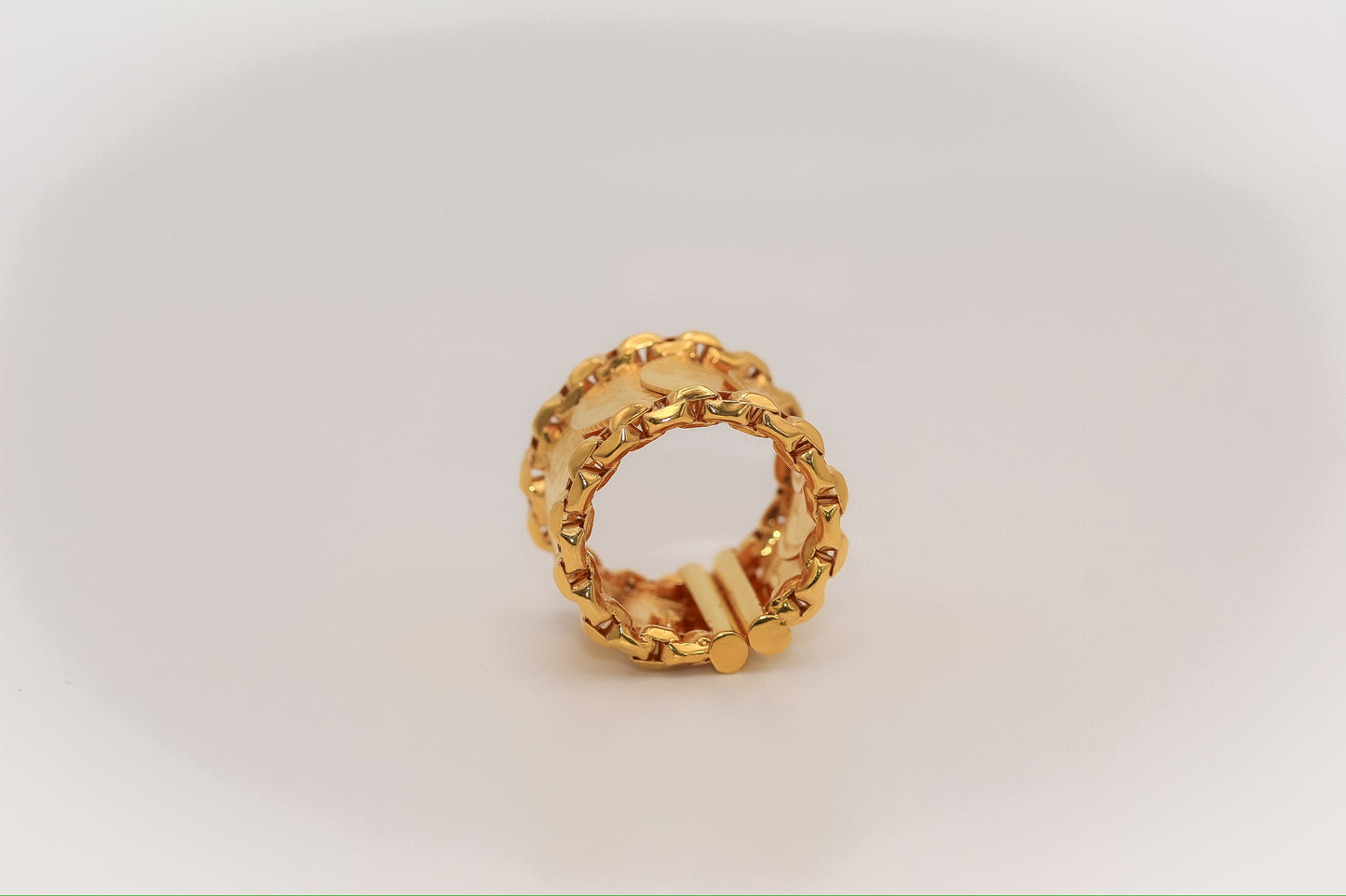 21K Gold Himo Coin Ring